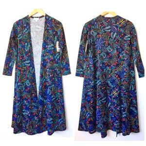 LulaRoe Sarah Bright Floral Duster Cardigan XS